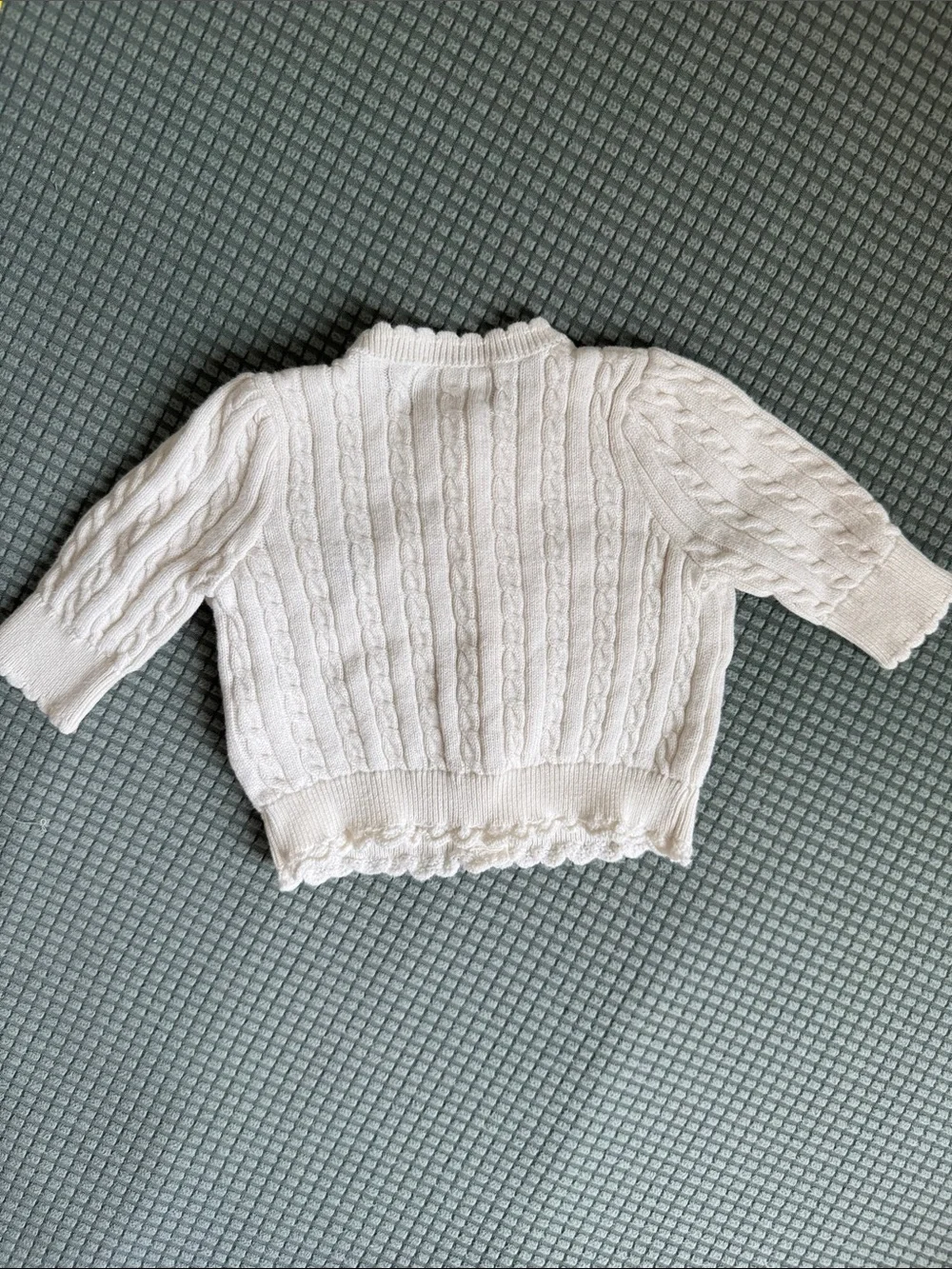 Ralph Lauren Cream Cable Knit Cardigan with Navy Pony